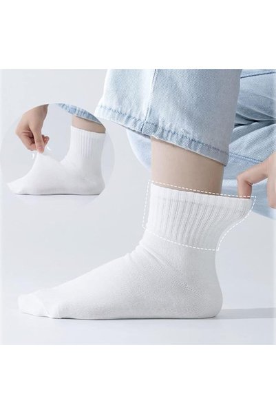 Goodern 10 Pairs Disposable Cotton Socks for Men and Women - Wash-free, Portable, Stretch Crew Socks