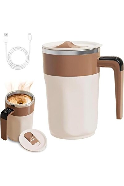 KASTWAVE 14oz Automatic Stirring Coffee Mug with Digital Temperature Display-...