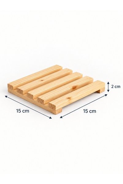 viveres Niva Natural Wooden Decorative Handmade Trivet for Pots and Teapots