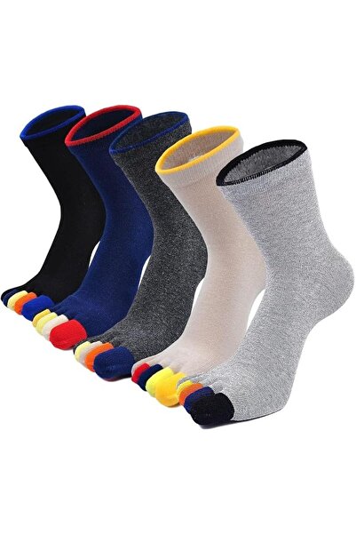 Arabest Men's Toe Socks (5 Pairs), Breathable Cotton Five-Finger Socks with T...