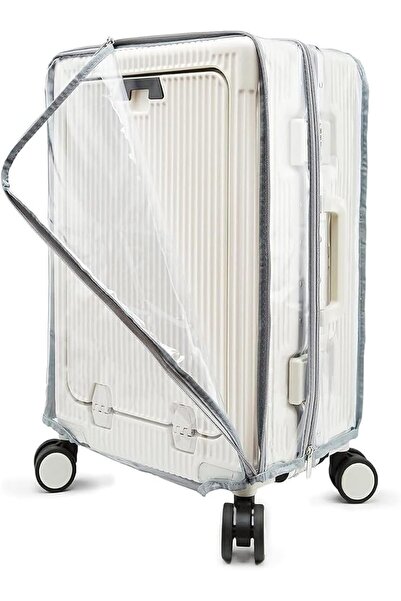 Paporich No Disassembly Luggage Cover with Front Pocket Zipper, Clear PVC Car...