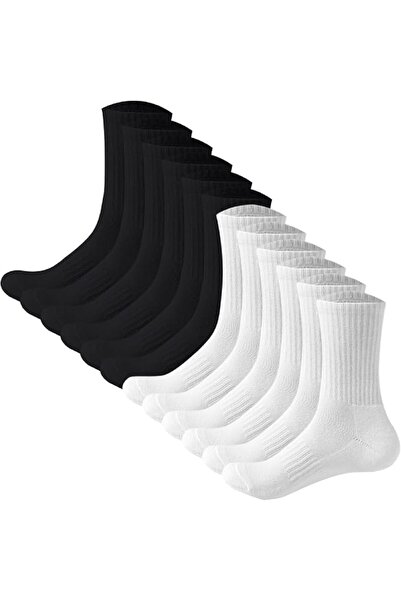 Dress Cici Men's Cotton Blend Mid Calf Socks - Crew Ribbed Work Liners for Su...