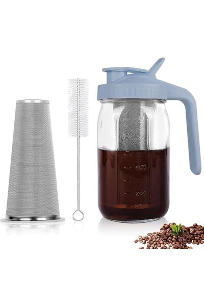 GENERAL Cold Brew Coffee Maker, 32 oz Mason Jar Pitcher with Stainless Steel ...