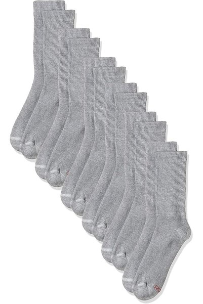 HANES Ultimate Men's 6-Pack FreshIQ Dyed Crew Socks