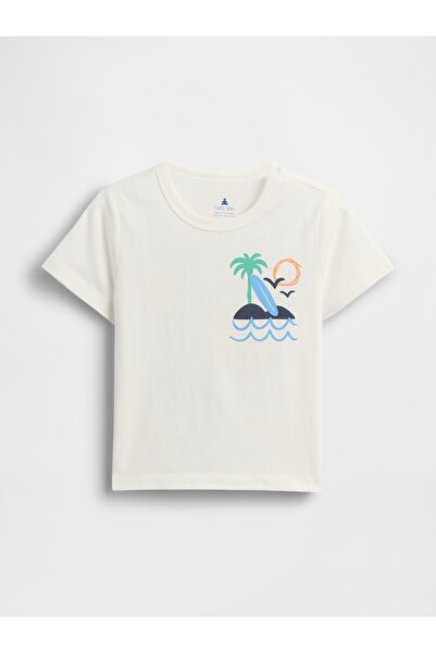 GAP Erkek Bebek Beyaz Mix & Match Grafik Baskılı T-Shirt
