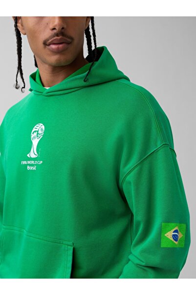 GAP Erkek Açık Yeşil FIFA WORLD CUP™ Klasikleri VintageSoft Terry Oversized S...