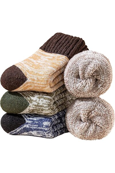 GENERAL YZKKE 3Pack Mens Super Thick Wool Warm Socks - Soft Comfort Casual Cr...