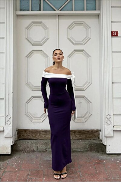 Şeker Portakalım Krep Strapless Evening Dress Fabric Dress