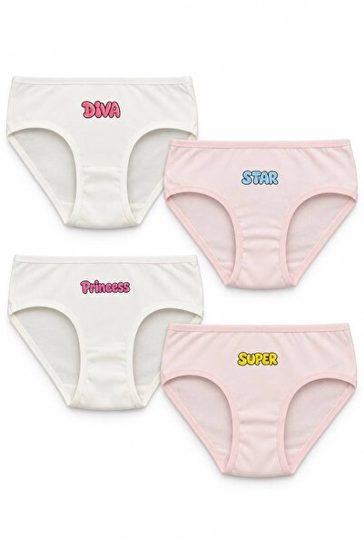 FUL Girls' Panties Set 4-Piece Panties Set Cotton Children's Underwear Prince...