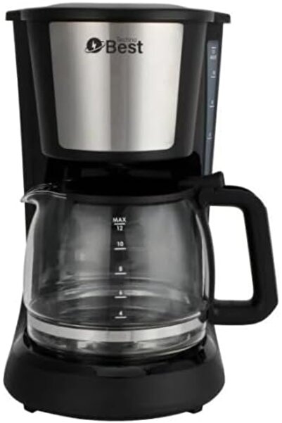 Techno Best Coffee Maker, 1.5L Capacity, 750W, Black, Glass Carafe with Keep ...