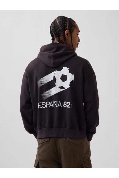 GAP Erkek Siyah FIFA WORLD CUP™ Klasikleri VintageSoft Terry Oversized Sweats...