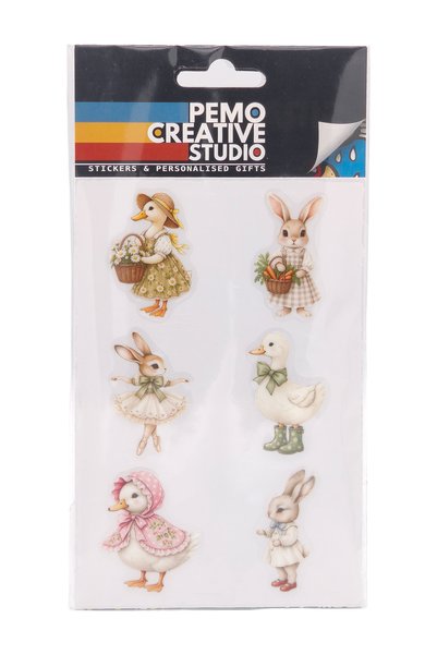 PEMO Creative Studio Cottagecore Sticker Seti 6 Parça Papatya Sepeti UV DTF K...