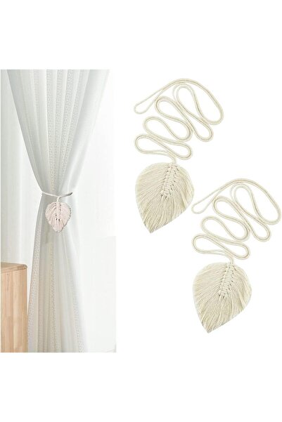 Arabest Hand-Knitted Leaf Curtain Tiebacks,2 Piece Set,Bohemian Decorative Ho...