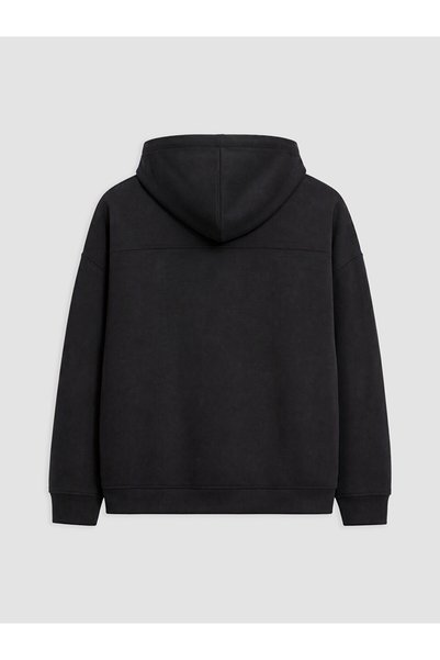 LC Waikiki Seray New Season Anthracite Soft Touch Oversize Women's Zippered Sweatshirt