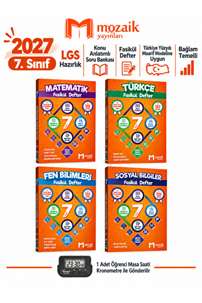 Mozaik Yayınları 2027 7.Sınıf Matematik-Fen-Türkçe-Sosyal %100 Maarif Modele ...