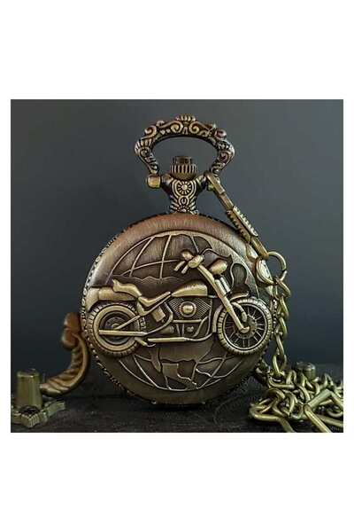 evimdeyokyok Antique Clock with Engine Design