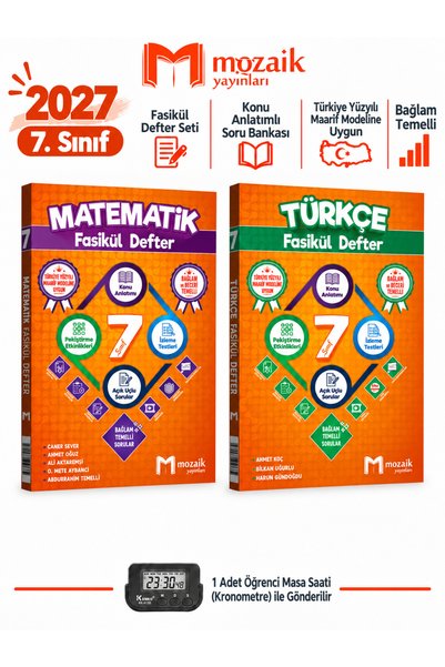 Mozaik Yayınları 2027 7.Sınıf Matematik-Türkçe %100 Maarif Modele Uygun Bağla...