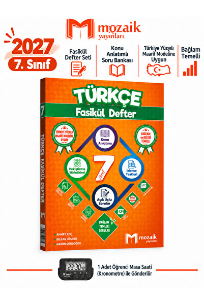 Mozaik Yayınları 2027 7.Sınıf TÜRKÇE %100 Maarif Modele Uygun Bağlam Temelli ...