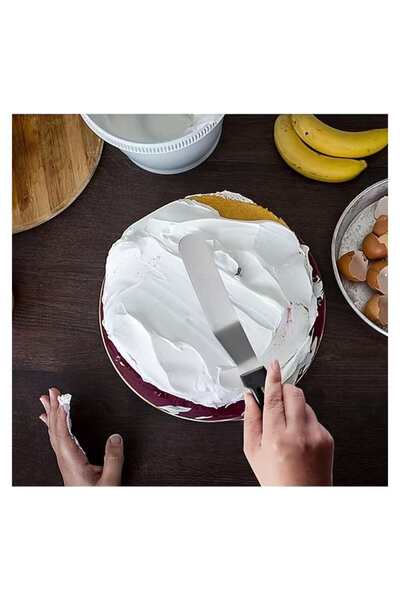 evimdeyokyok Stainless Steel L-Type Pastry Spatula – Cream Smoothing and Cake...