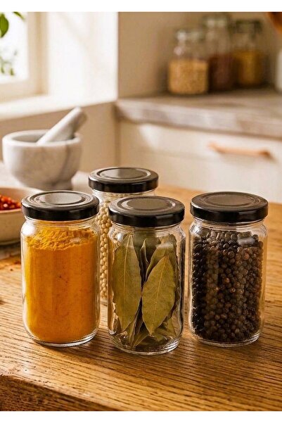 junibeliw 4Pcs Empty Metal Cap Glass Bottle 105Cc Multi-Purpose Jar Spice Con...