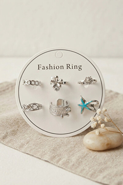 Lovesta Home Silver Color Brass 6-Piece Ring Set Byk4304 Tj-Byk4304