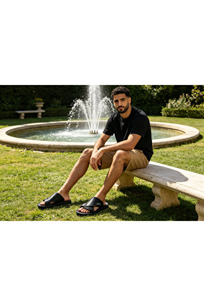 Huanhuan Shoe صنادل رجالية للمكتب والأعمال، أحذية شاطئية عصرية ذات نعل ناعم، ...