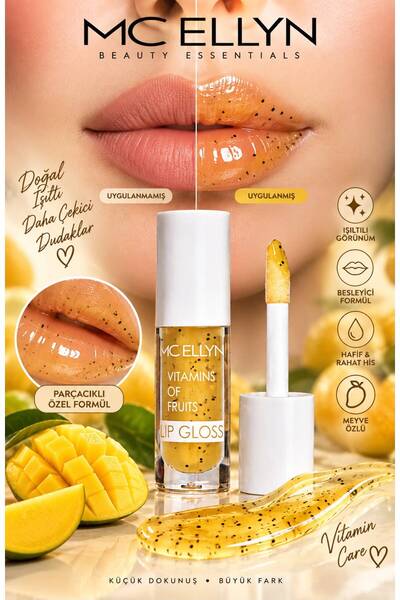 Mcellyn Mc Ellyn Vitamins of Fruits Transparent Lip Gloss with Particles