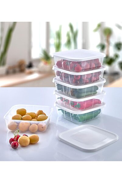 6'lı set Şeffaf Saklama Kabı Seti Buzdolabı Ve Dondurucu İçi Düzenleyici Erzak Ve Bakliyat Kabı 1,4 litre