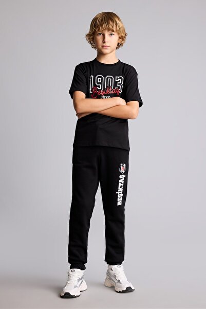 DeFacto Beşiktaş Regular Fit Thick Sweatshirt Fabric Pants for Boys I6631A826Wn