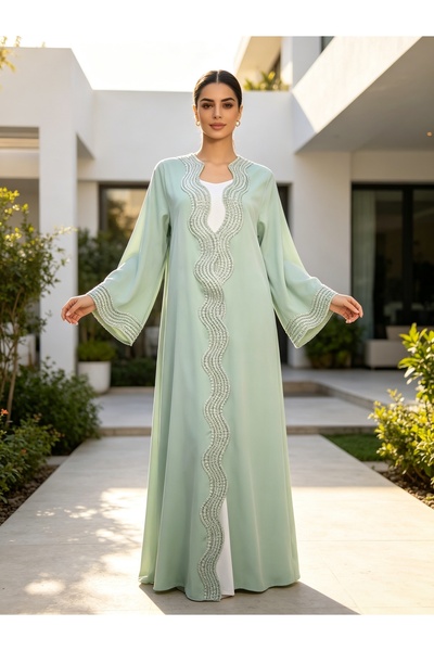 Noon Noora New Spring/Summer Women's Elegant Front-Opening Abaya (without hea...