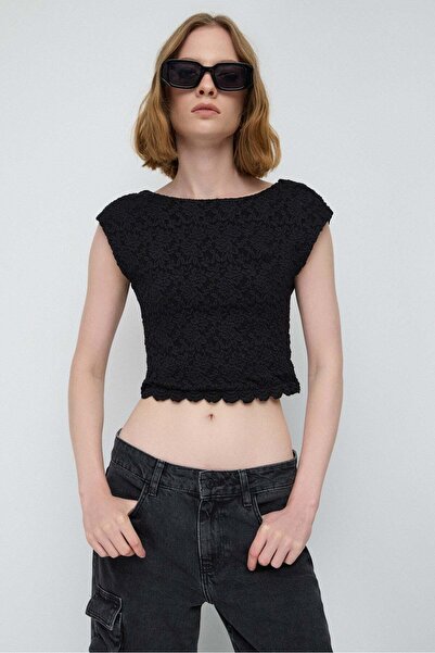 No Matter What Krajkový crop top bez zad