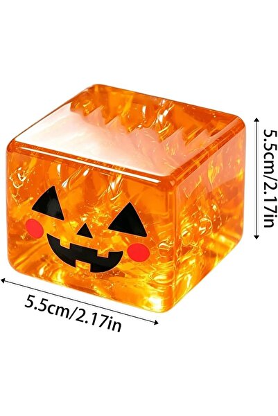 TERRIFI Halloween Squishy Cube, Soft Slow Rising Stress Ball, Sensory Fidget Squeeze Toy, Gothic Ghost Design, Compact Desk Toy for Kids Adults, Party Favor Birthday Gift