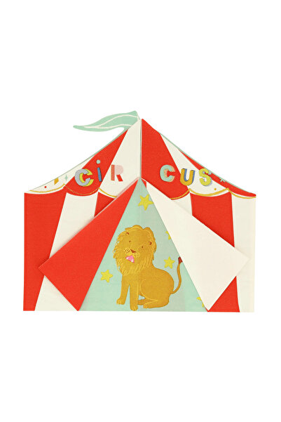 - Circus Shaped Big Top Napkins - Şekilli Sirk Peçeteler (16'lı)