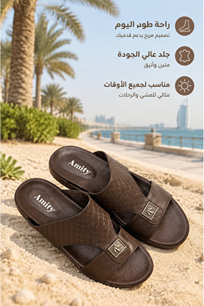 Generic Brand أحذية رجالية كاجوال بحزام على شكل حرف T، نعال جلدية منقوشة بنمط...