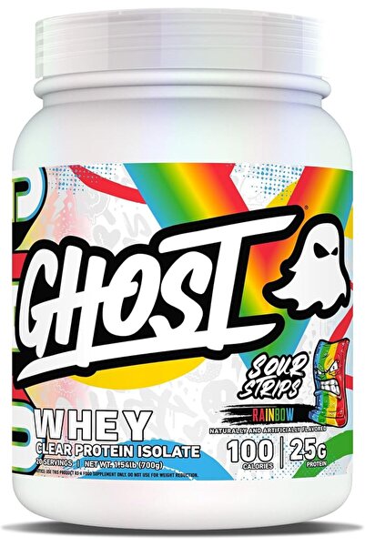 Ghost بروتين مصل اللبن المعزول، شرائح بنكهة قوس قزح الحامضة، 25 جرام بروتين، ...