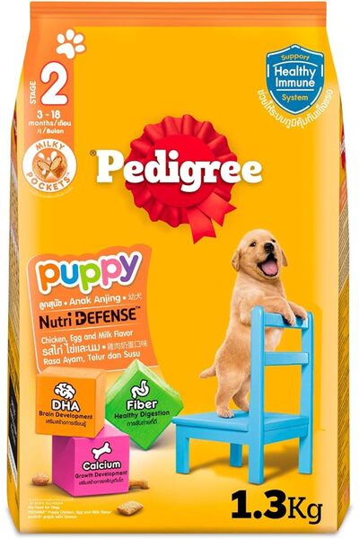 Pedigree طعام كلاب الجراء، ميلكي بوكيتس بنكهة الدجاج والبيض والحليب، طعام كلا...