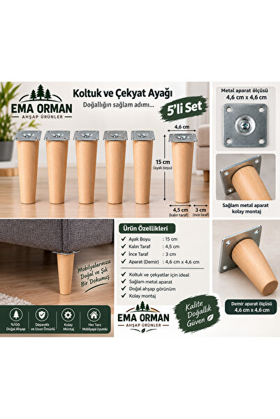 koltuk ve cekyat ayagı4,5 kalınlık