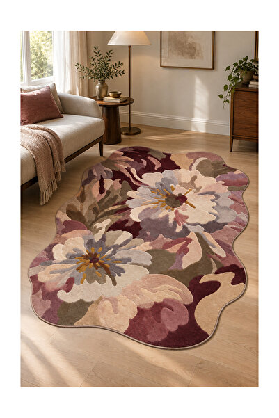 Rugs Modern Halı Rugs Modern Vera Muse Özel Tasarım Bej, Kahverengi ve Bordo ...