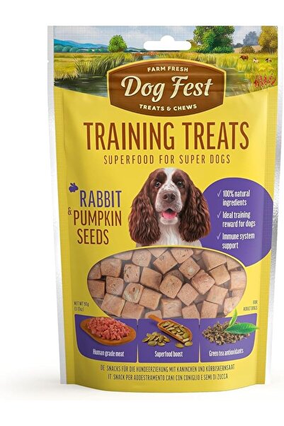 Dog Fest وجبات تدريبية طازجة من فرام - بنكهة الأرانب وبذور اليقطين الصحية - غ...