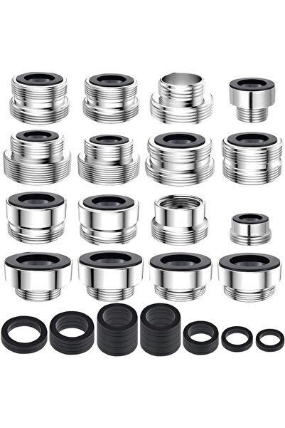 KASTWAVE 16Pcs Faucet Adapter Kit, Kitchen Brass Aerator Male & Female Faucet...