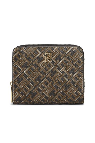 Tommy Hilfiger Monogram Logo Printed Medium Size Zippered Women's Wallet