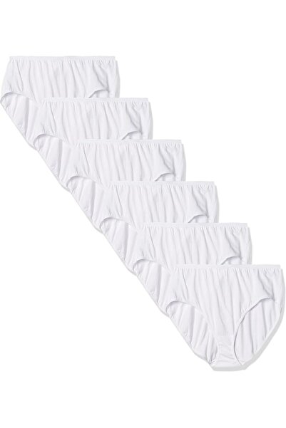 HANES JUST MY SIZE Women's Cool Comfort Cotton White Brief Panty - 6 Pack 161...