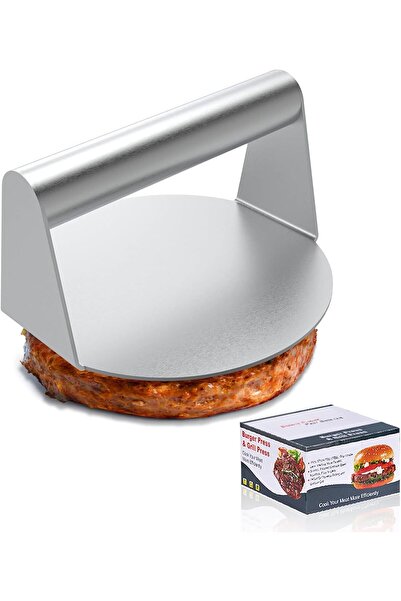 Arabest Stainless Steel Burger Press,14cm Manual Round Smash Grill Press for ...