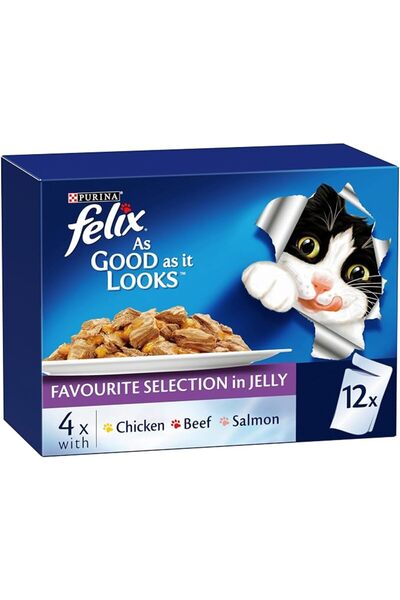 PURINA DOG&CAT CHOW Felix As Good As It Look Doubly Delicious Wet Cat Food Fa...
