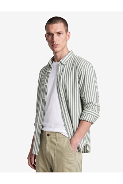 Koton Regular Fit Striped Button-Down Collar Long Sleeve Shirt