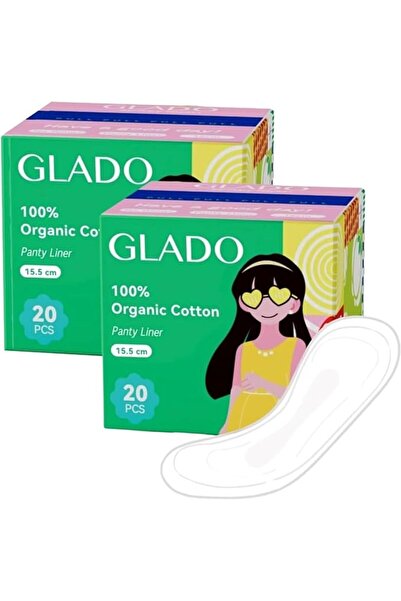 GLADOO Glado 100% Organic Cotton Panty Liner for School Girls & Teens, 40 Pcs...