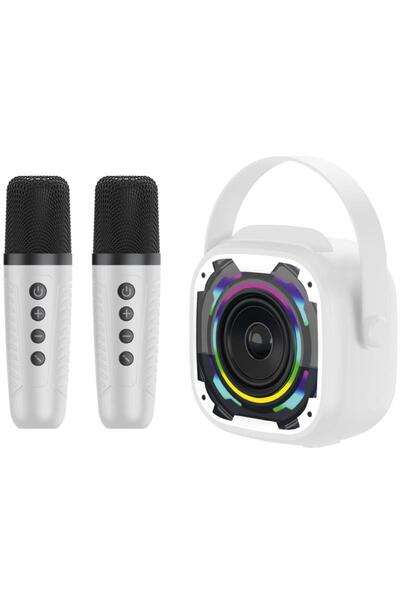 Blavec Φορητό Ηχείο Bluetooth WS-08 Καραόκε Ίντολντ με 2 Μικρόφωνα 8W Λευκό