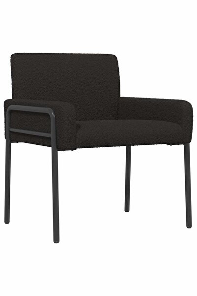 vidaxl Fotoliu decorativ Negru Bouclé