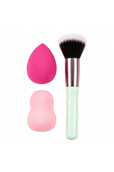 Generic Brand Set 3 accesorii pentru machiaj cu pensulă și 2 bureți de estompare