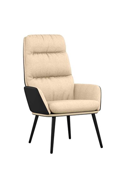 vidaxl Scaun de relaxare, crem, material textil
